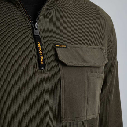 Trui sweat met borstzak - groen