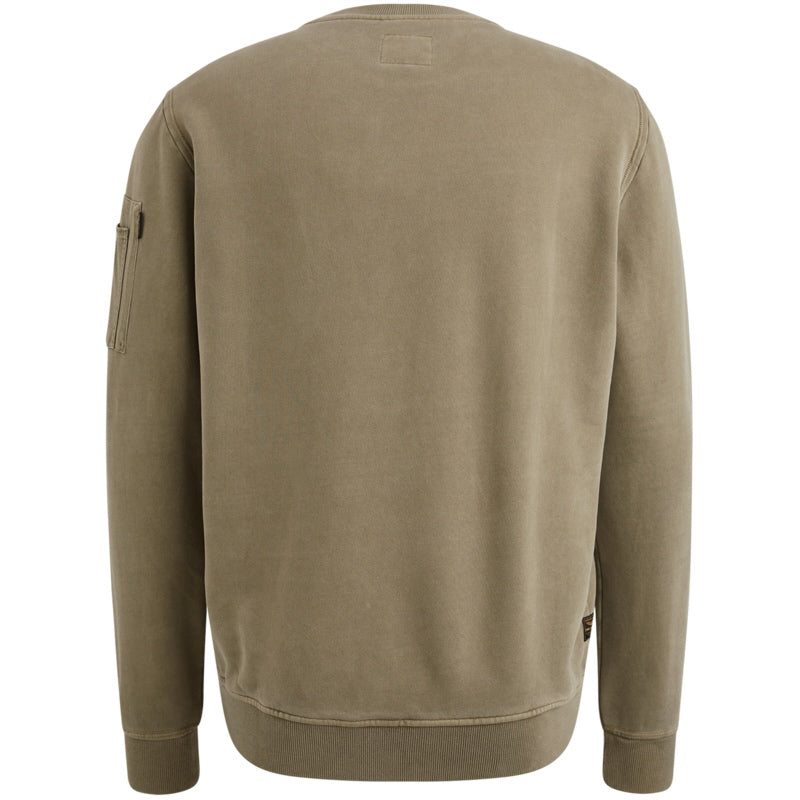 Trui sweat met artwork - khaki