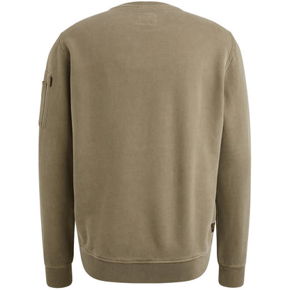 Trui sweat met artwork - khaki