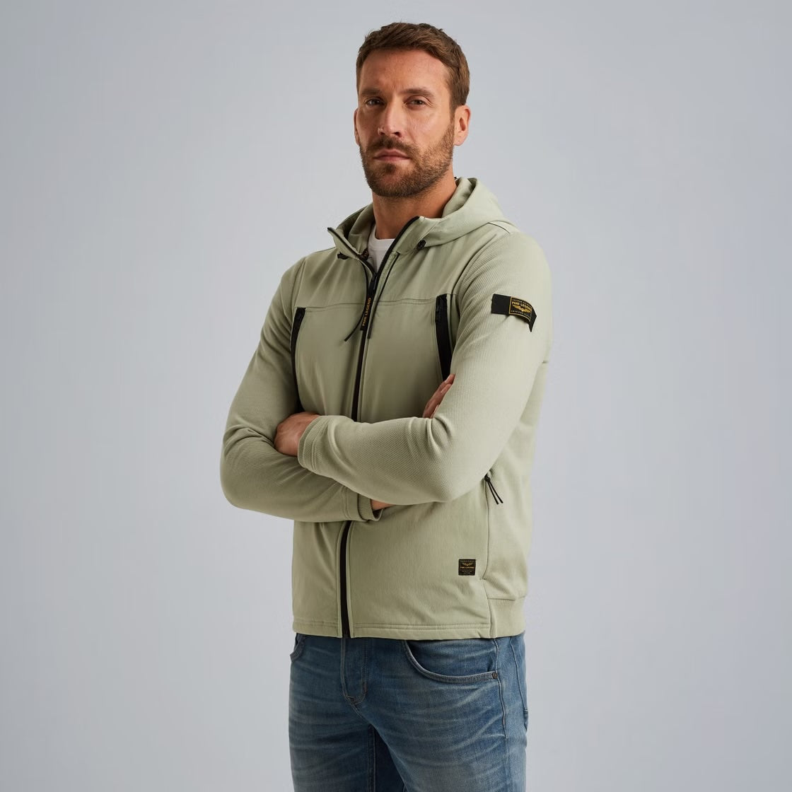 Vest met rits en capuchon - groen