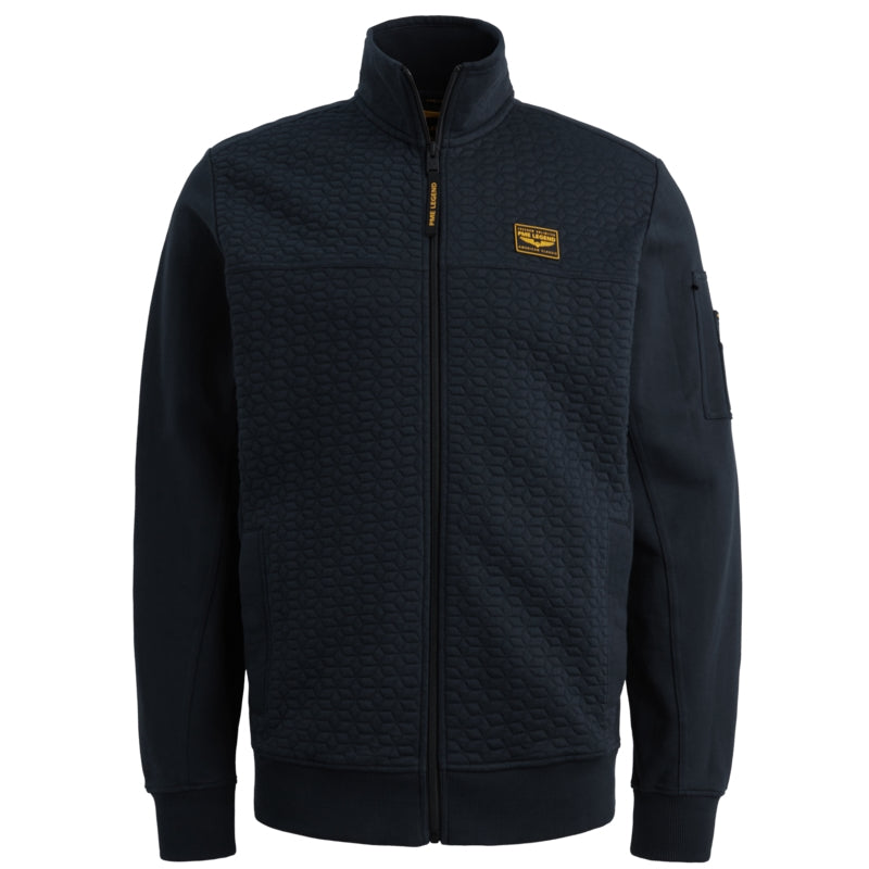 Vest sweat met flight pocket - blauw