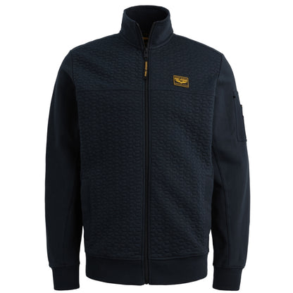 Vest sweat met flight pocket - blauw