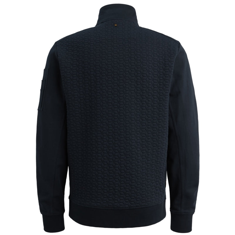 Vest sweat met flight pocket - blauw