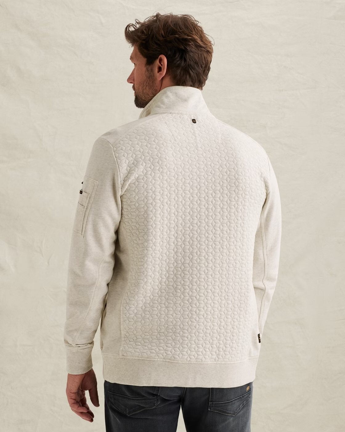 Vest sweat met flight pocket - lichtgrijs