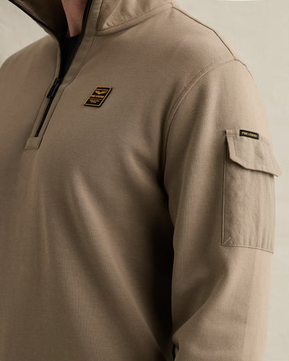 Trui sweat met halve rits - overland trek