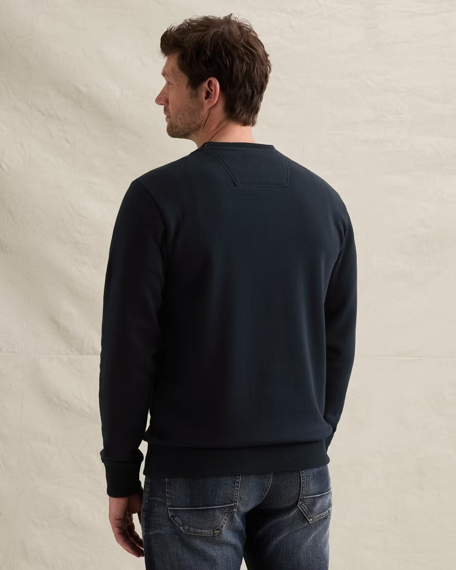 Sweater ronde hals met artwork - blauw