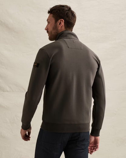 Vest sweat met rits - beluga