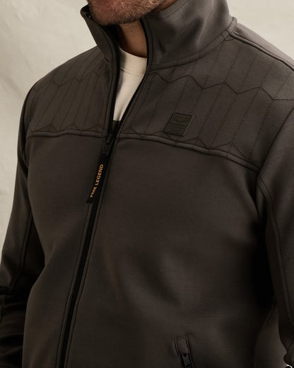 Vest sweat met rits - beluga