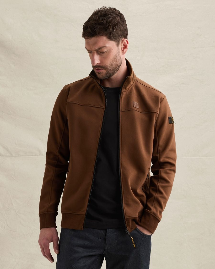 Vest sweat met rits - cappuccino