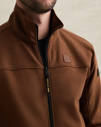 Vest sweat met rits - cappuccino