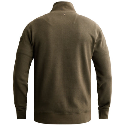 Sweater halve rits met flight pocket - beluga