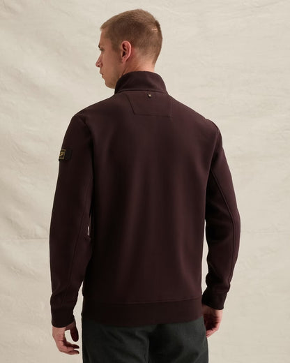 Vest sweat met rits - aubergine
