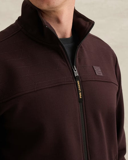 Vest sweat met rits - aubergine