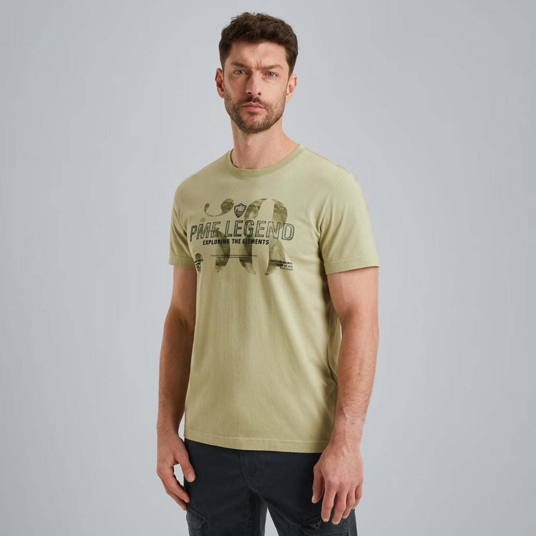 T-shirt met artwork- groen