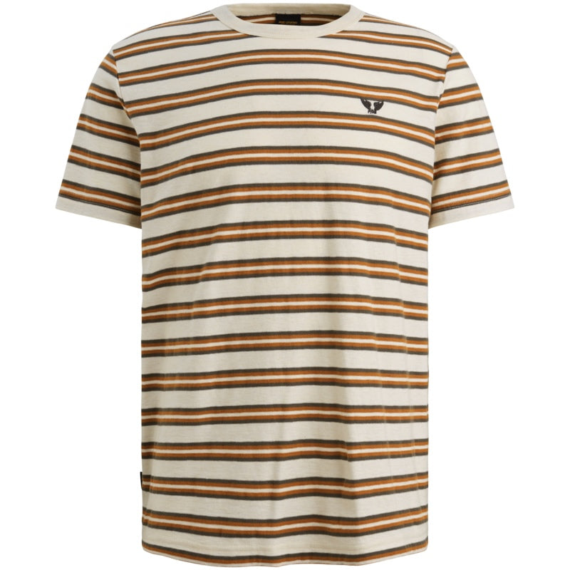 T-shirt gestreept - roestbruin/beige