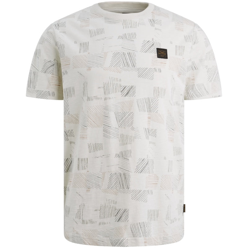 T-shirt met allover print - beige