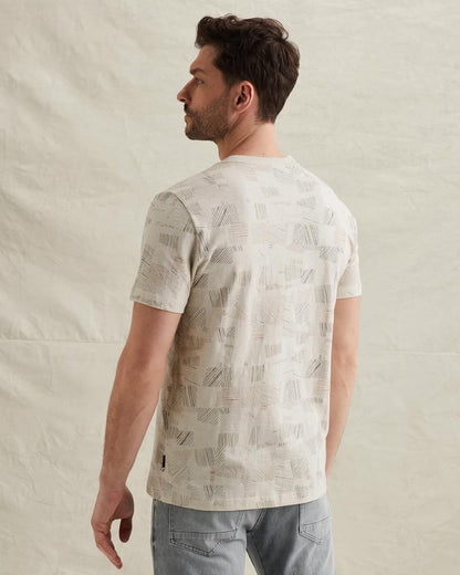 T-shirt met allover print - beige