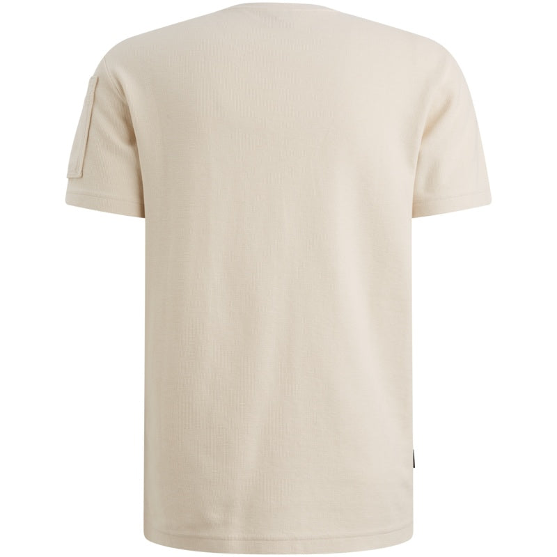 T-shirt met artwork en flight pocket - beige