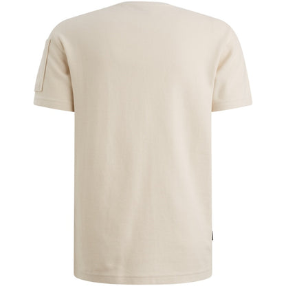 T-shirt met artwork en flight pocket - beige