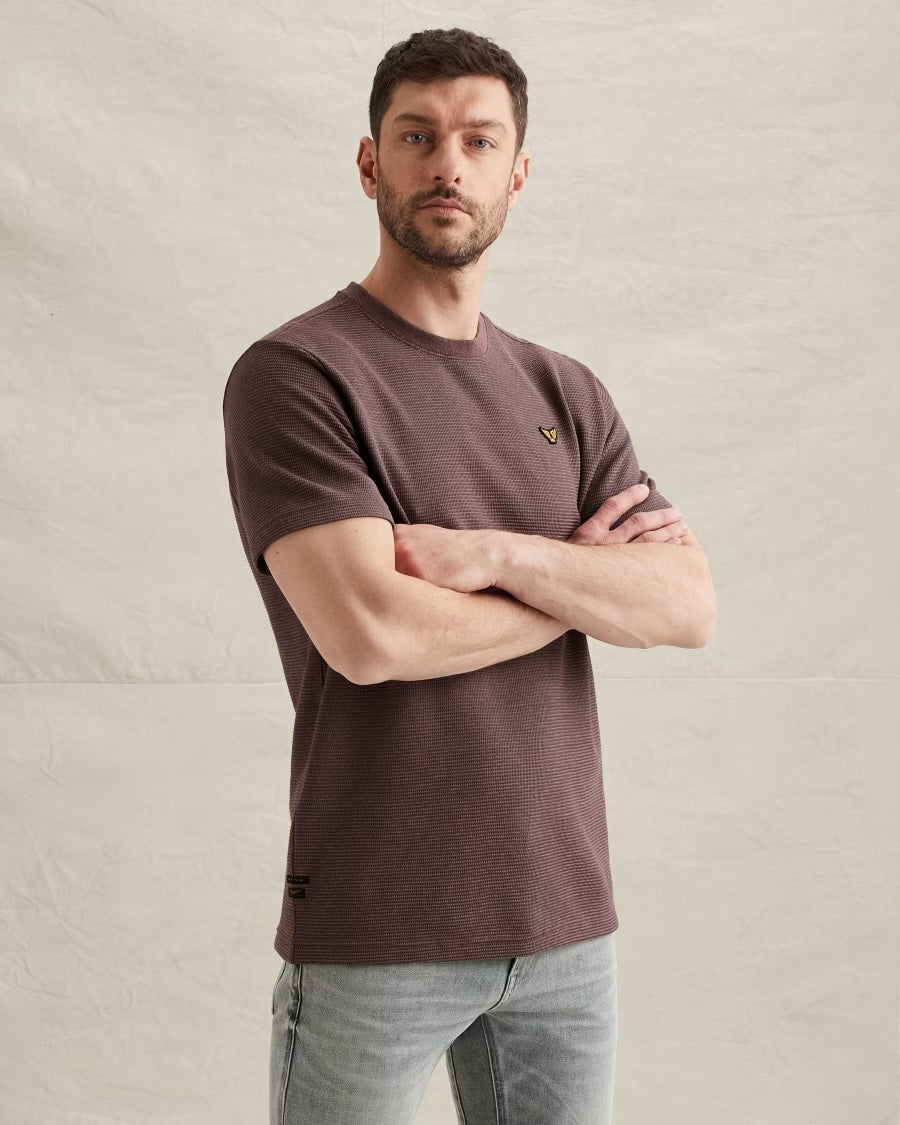 T-shirt met streeppatroon -  paars