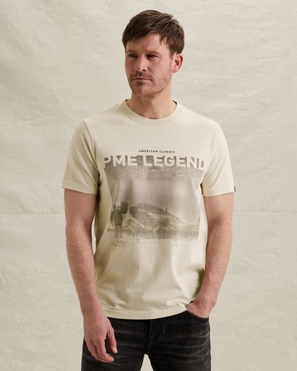T-shirt met artwork - beige