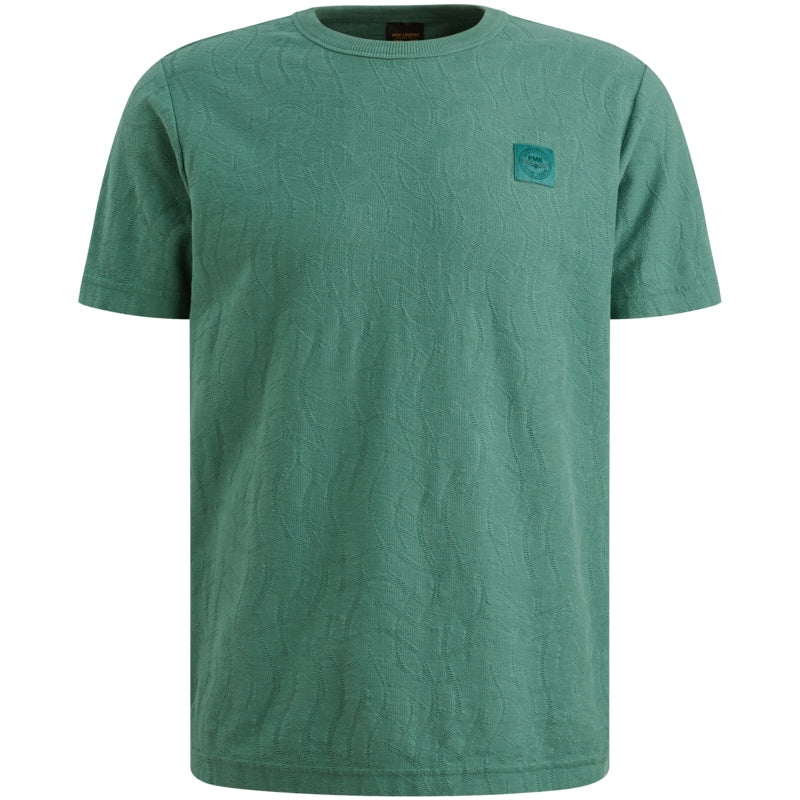 T-shirt jersey jacquardpatroon - groen