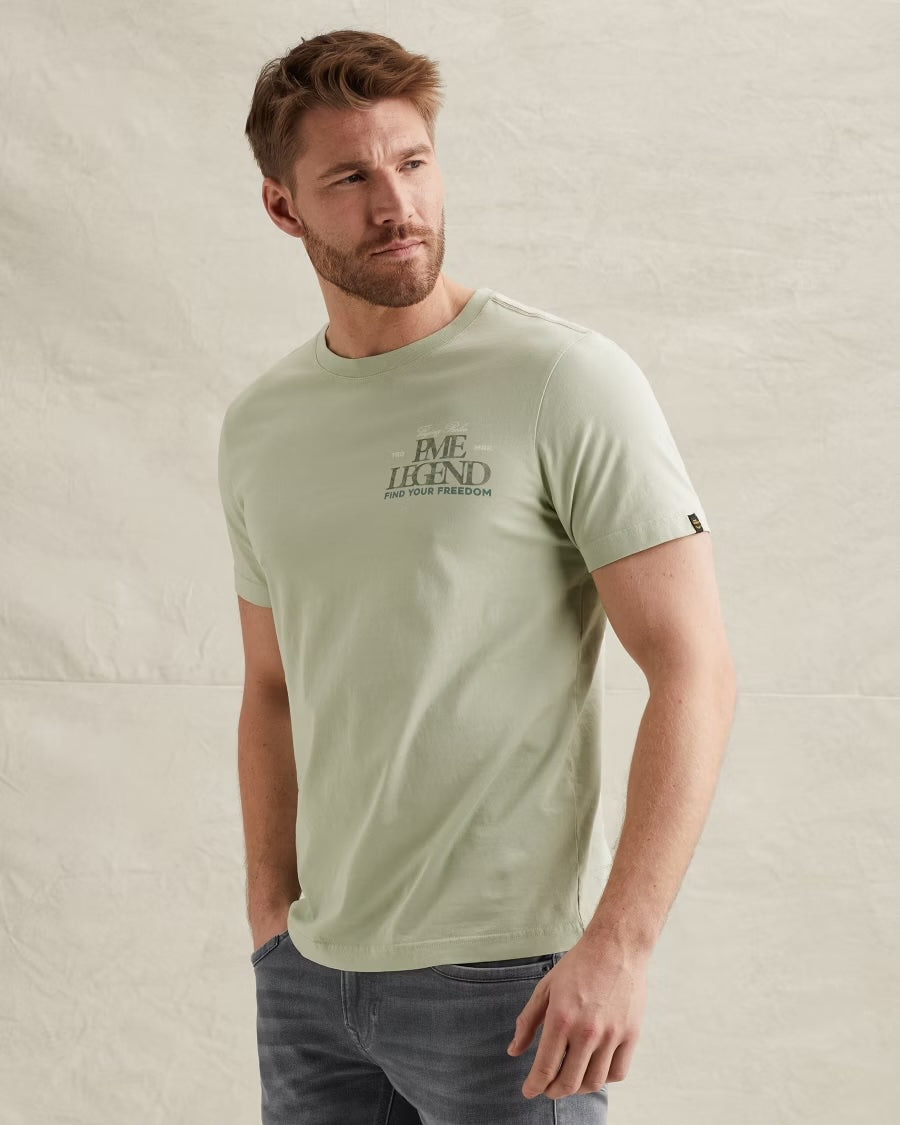 T-shirt jersey met artwork - cameo green