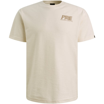 T-shirt jersey jacquard met artwork - egret
