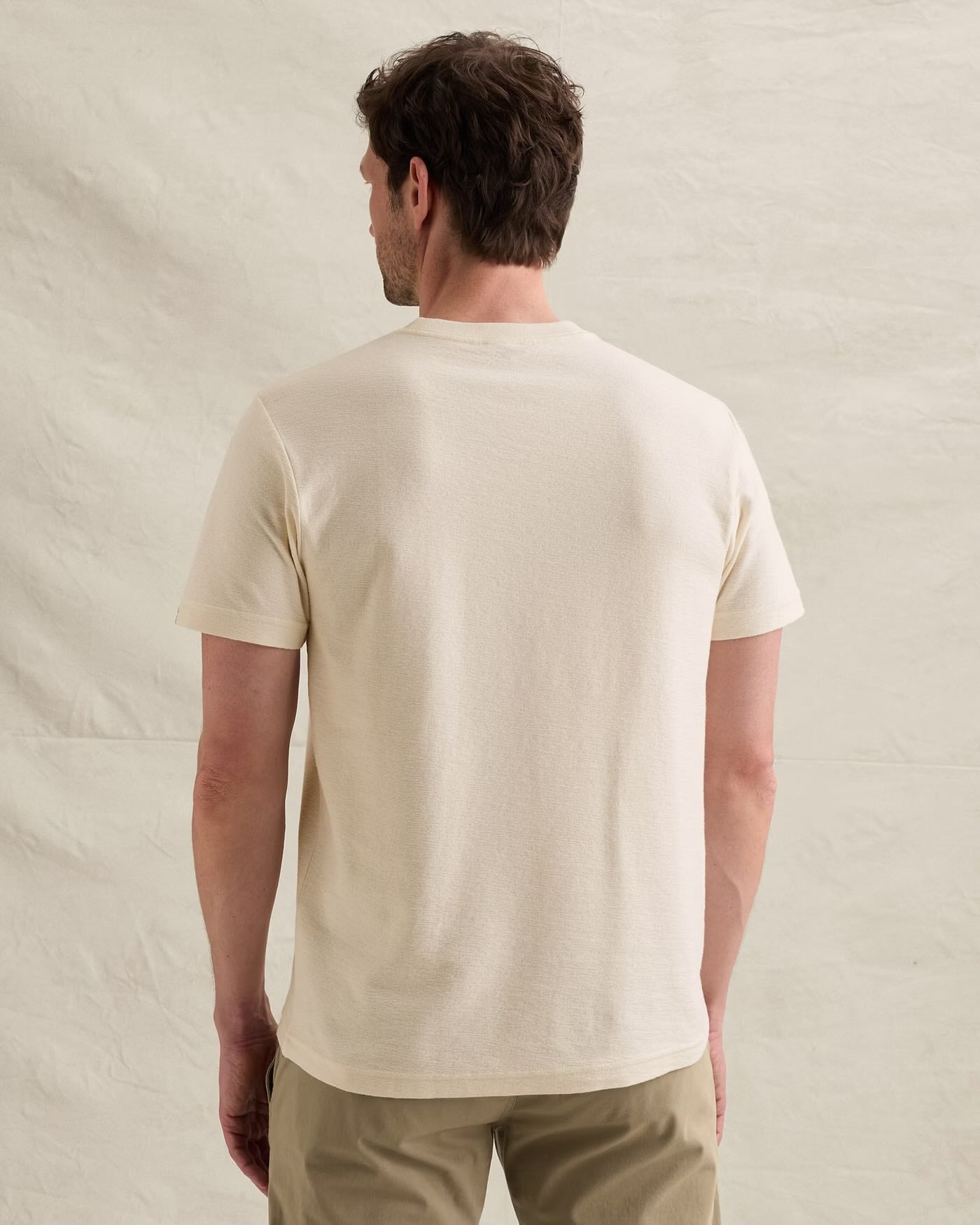 T-shirt jersey jacquard met artwork - egret