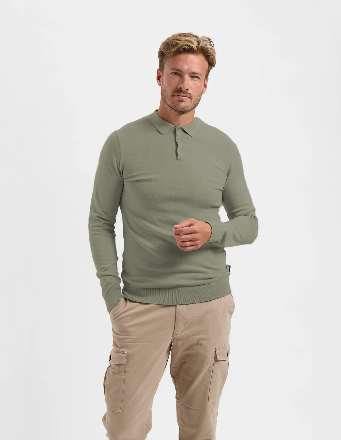 BEREND trui met polokraag - groen