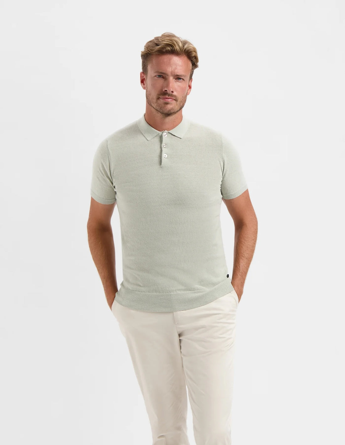 Polo VINCE korte mouw - cloudy green