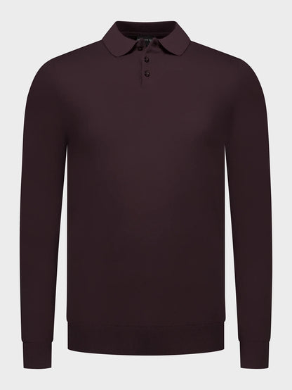 BEREND trui met polokraag - plum melange