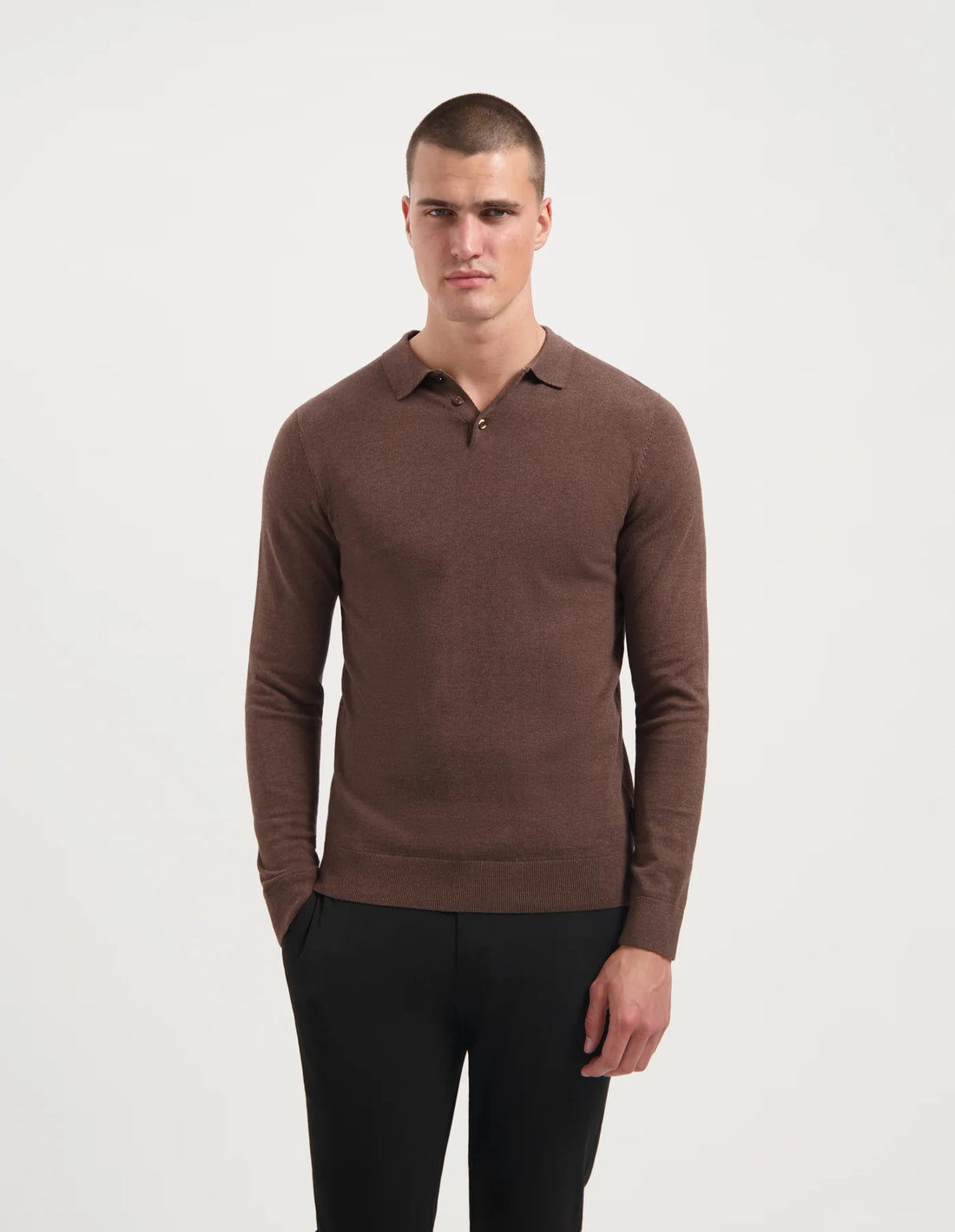 BEREND trui met polokraag - bruin