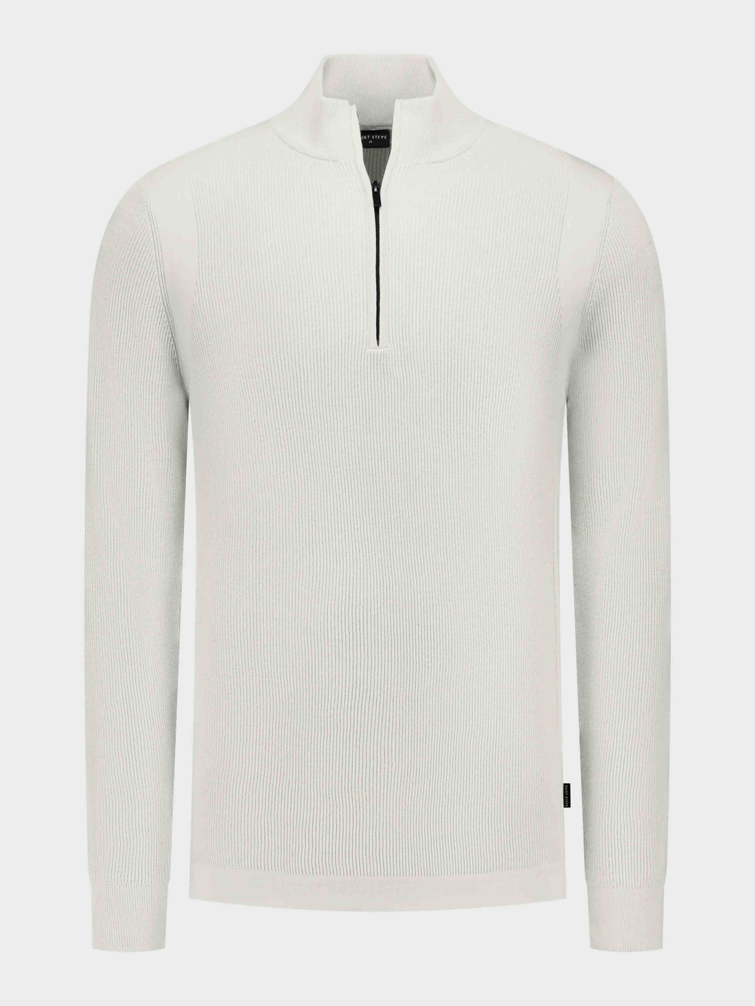 DAMIAN trui met halfzip - stone