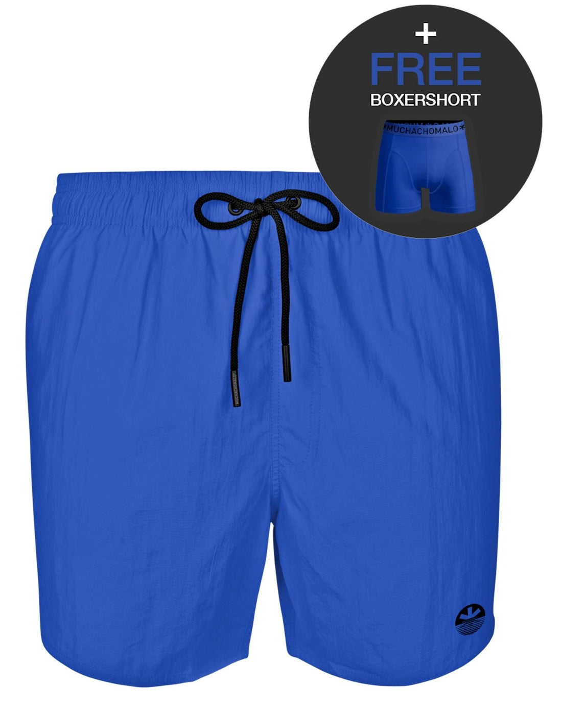 Zwembroek met gratis boxershort - neonblauw