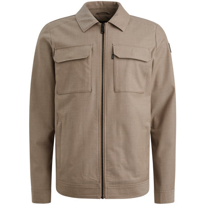 Overshirt met rits - donkerbeige