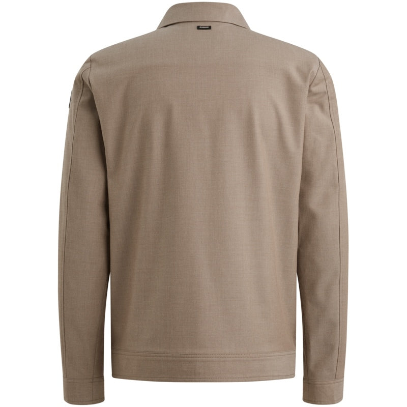 Overshirt met rits - donkerbeige