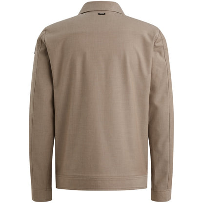 Overshirt met rits - donkerbeige