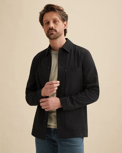 Overshirt met knopen - blauw