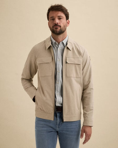 Overshirt / Blazer met rits - beige