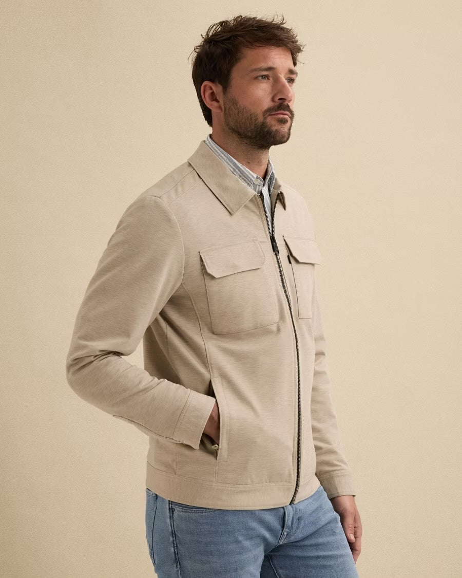 Overshirt / Blazer met rits - beige