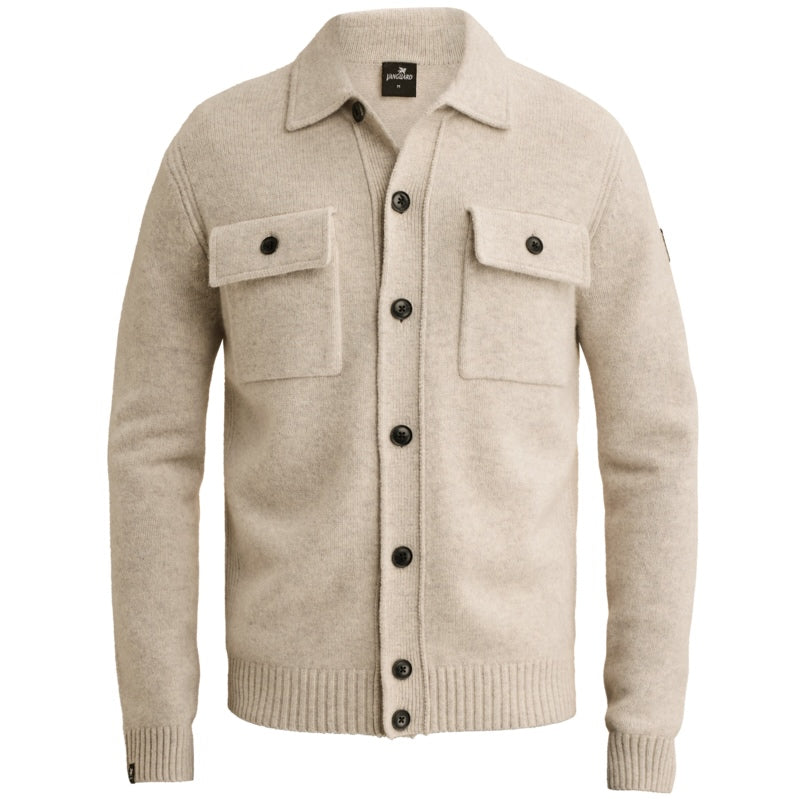 Vest wol met knoopsluiting - beige