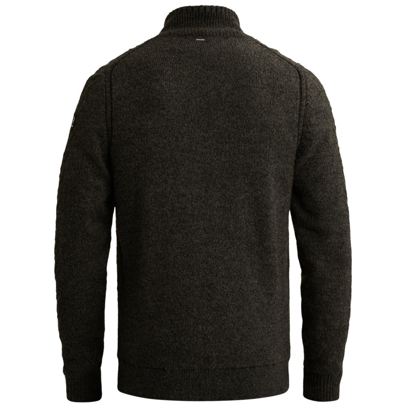Vest allover patroon met rits en zakken - zwart