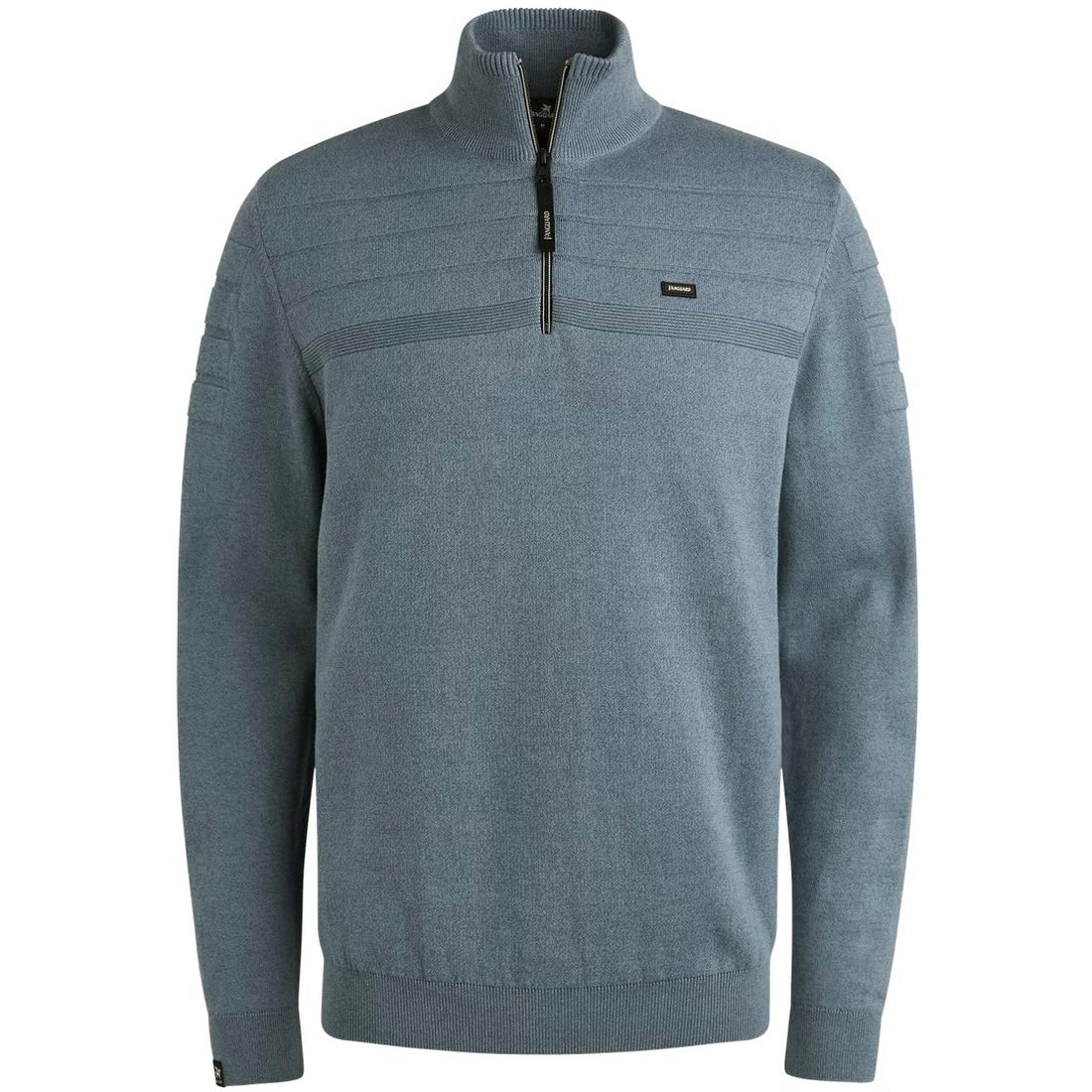 Trui patroon met halve rits - blauw