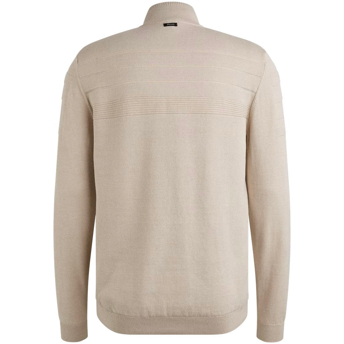 Trui patroon met halve rits - beige