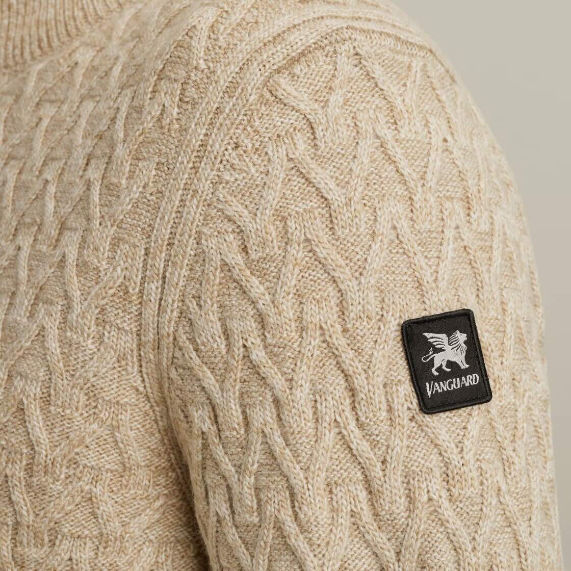 Trui met halve rits - beige