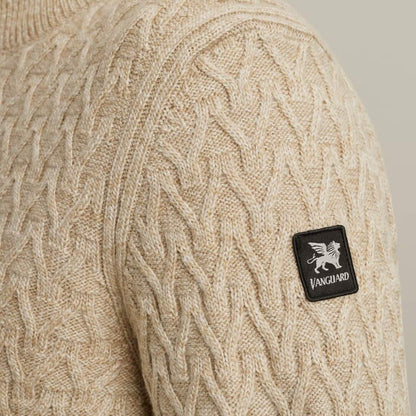 Trui met halve rits - beige