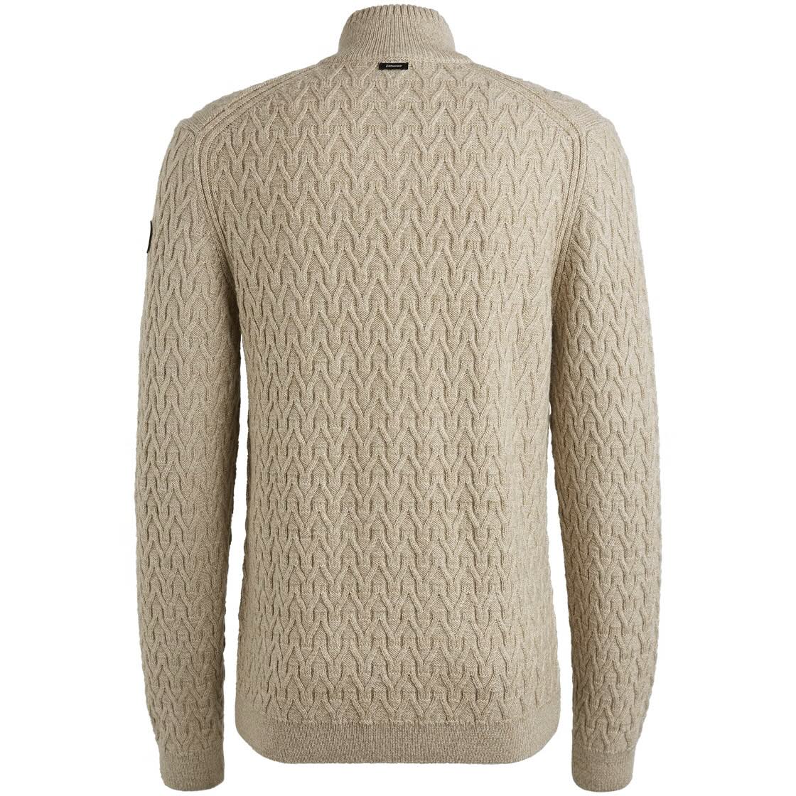 Trui met halve rits - beige