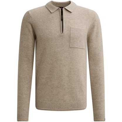 Trui wol met ritssluiting - beige