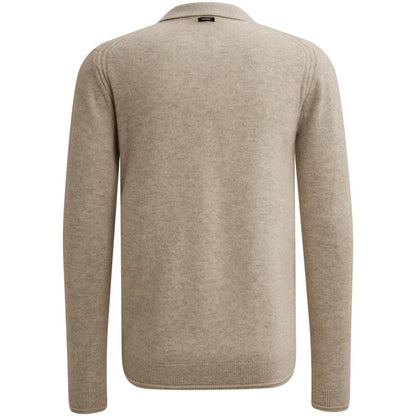 Trui wol met ritssluiting - beige